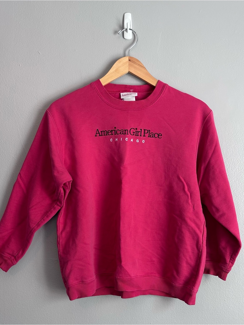 American Girl Raspberry Pink Logo Crewneck Sweatshirt